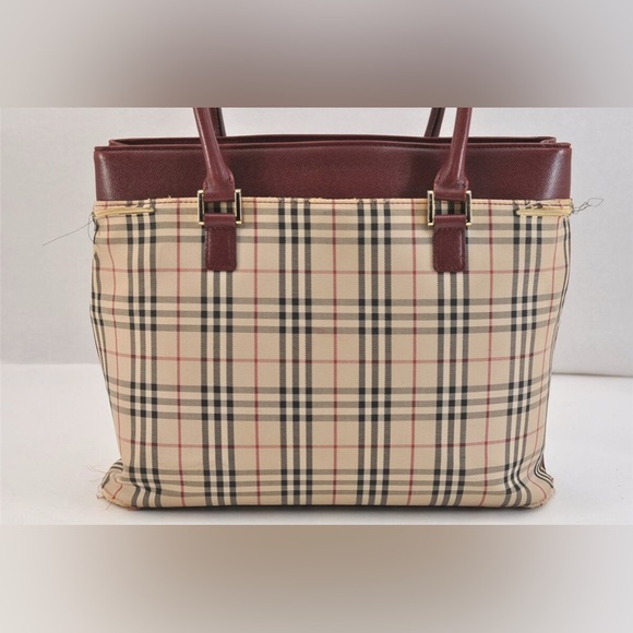 Auth Burberry Square Front Slip Pocket Tote - Picture 2 of 13